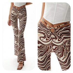 LA Hearts XS O ring tie around swirl flare pants